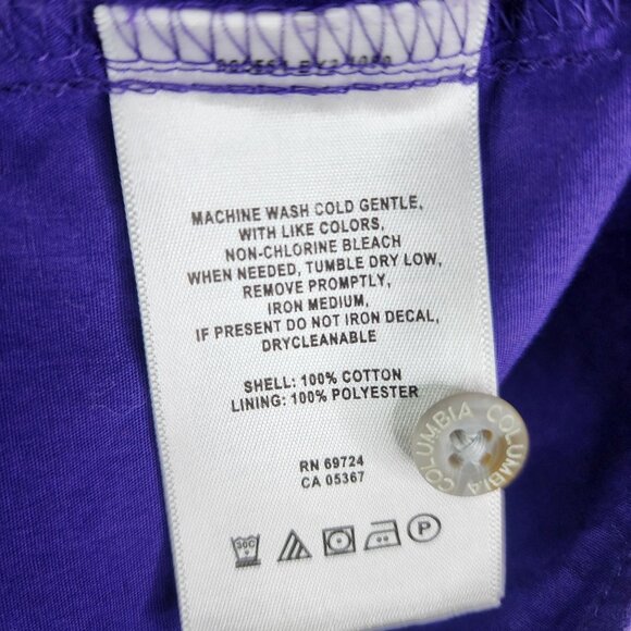 Mens Purple Columbia PFG Fishing Shirt Button Down Short Sleeve Size L - Picture 7 of 13